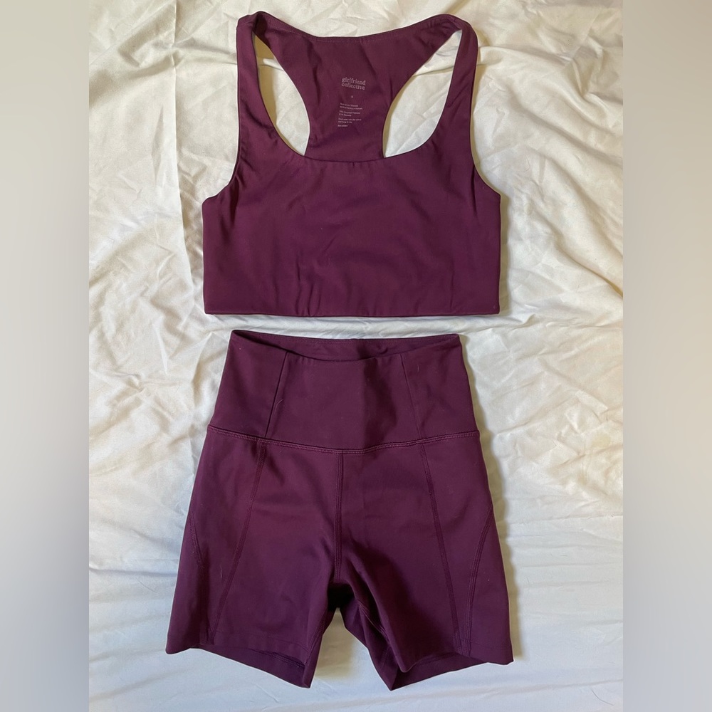 Girlfriend Collective Compressive Plum Run Shorts Size XS
